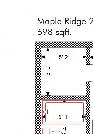 2 Bedrooms 1 Bathroom Floor Plan 2 Bedrooms 1 Bathroom 700 sq.ft. Floor Plan at Maple Ridge Apartments and Integrity of Chardon, Chardon, OH